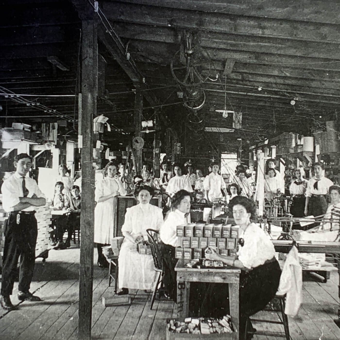 early photo of the Greenfield Paper Box Company