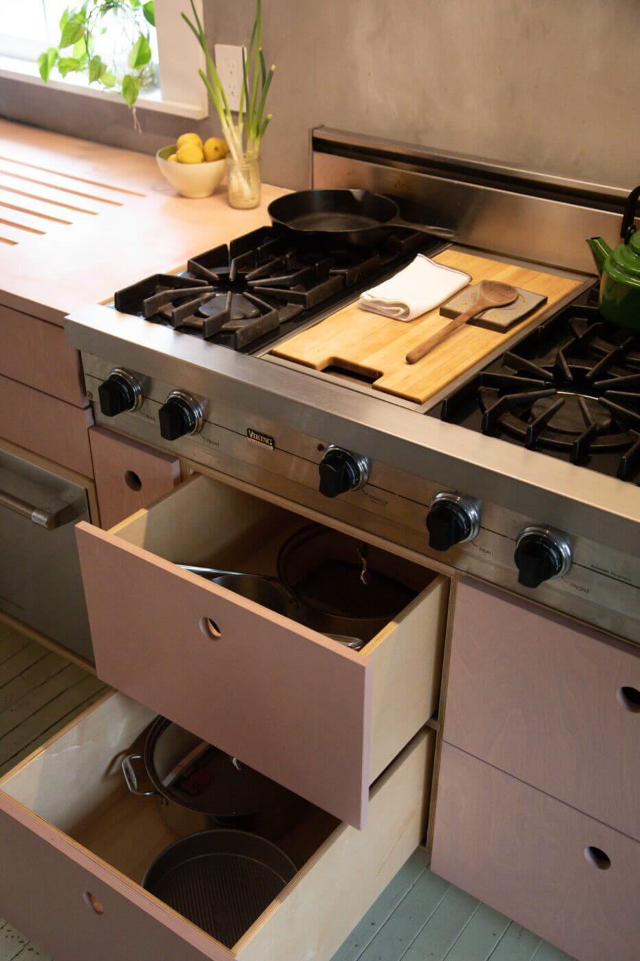 Plywood Under cooktop draw